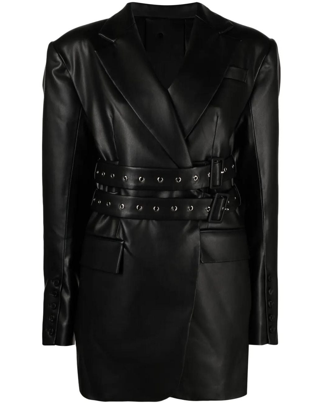 ROKH Black Side Tie-Fastening Blazer