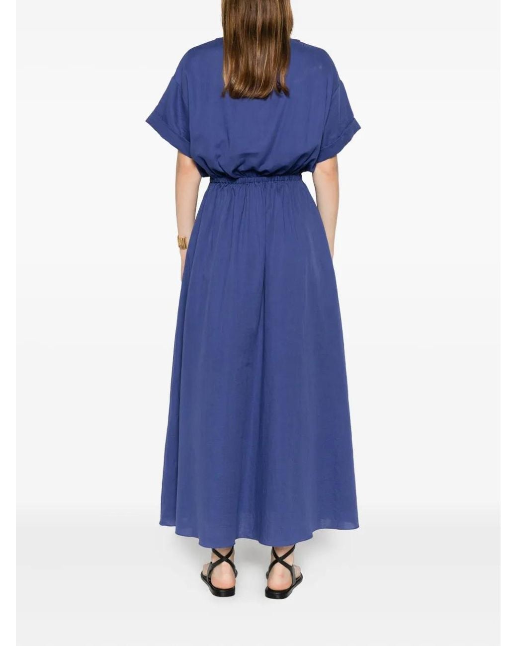 Matteau Blue Short-Sleeve Midi Dress