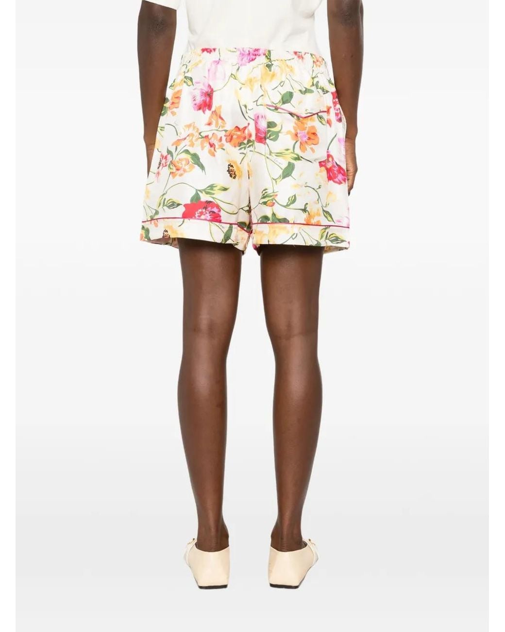 KENZO Pink Floral-Print Pocket Shorts