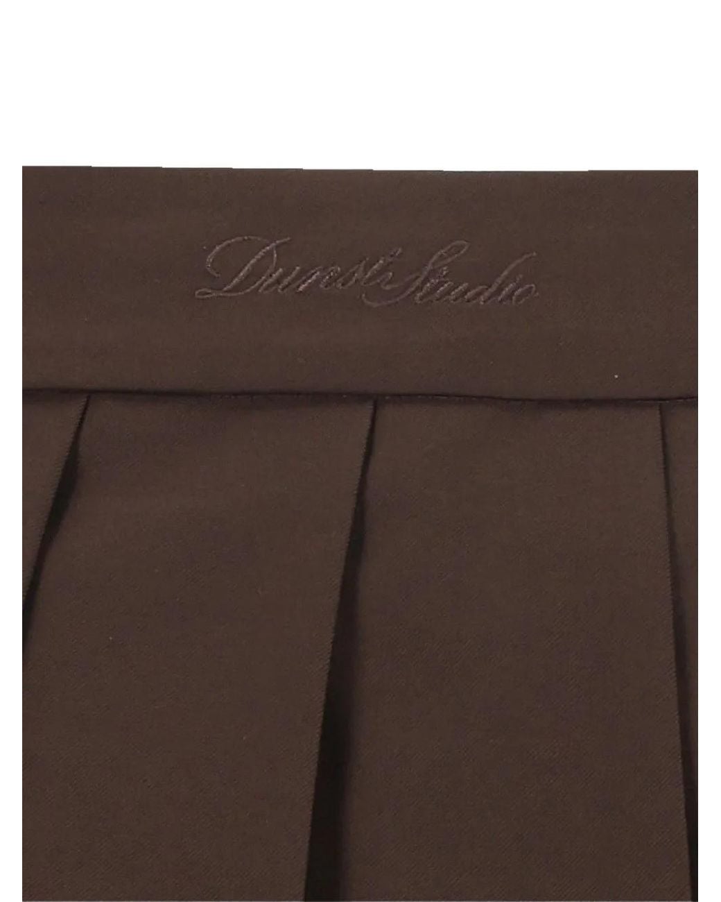 DUNST Brown Pleated Mini Skirt