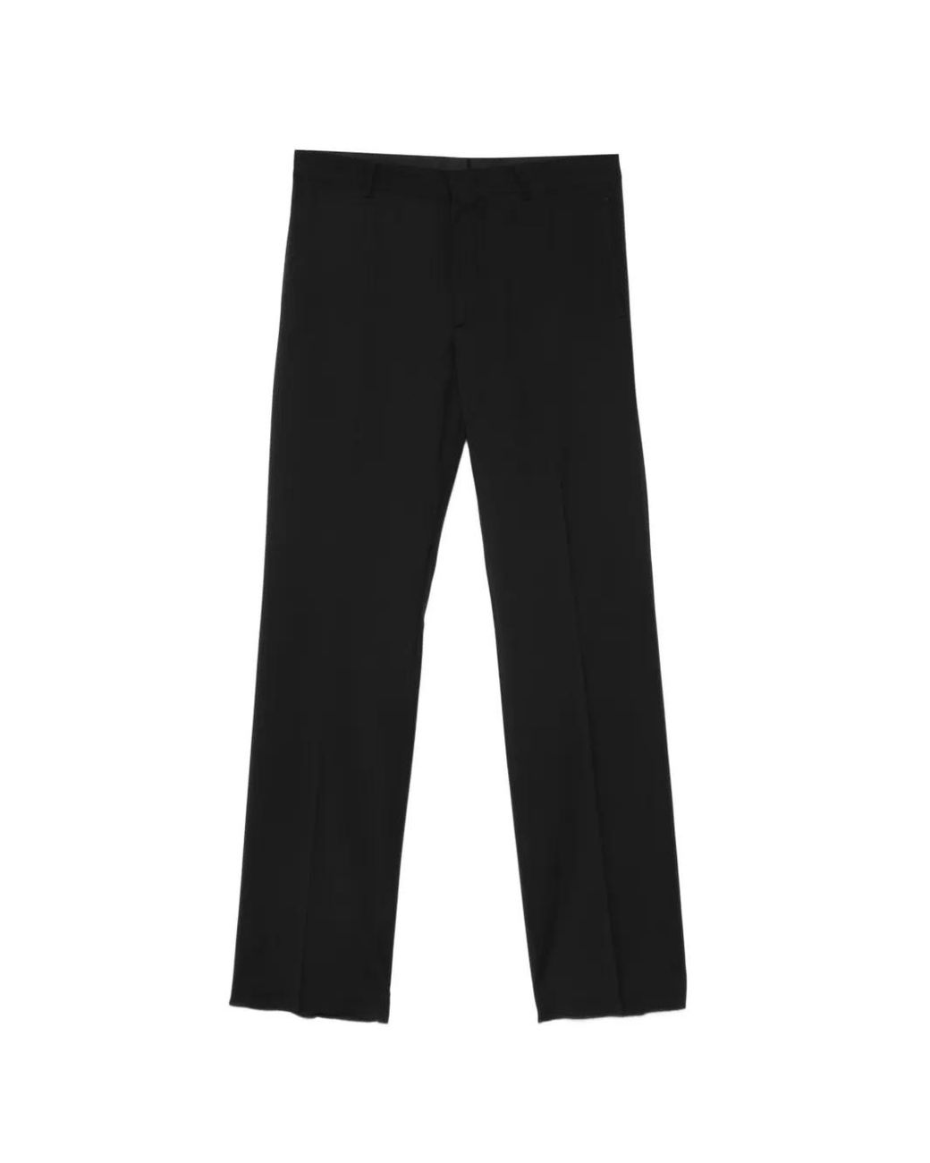 Manuel Ritz Black Pressed-Crease Tailored Trousers for men