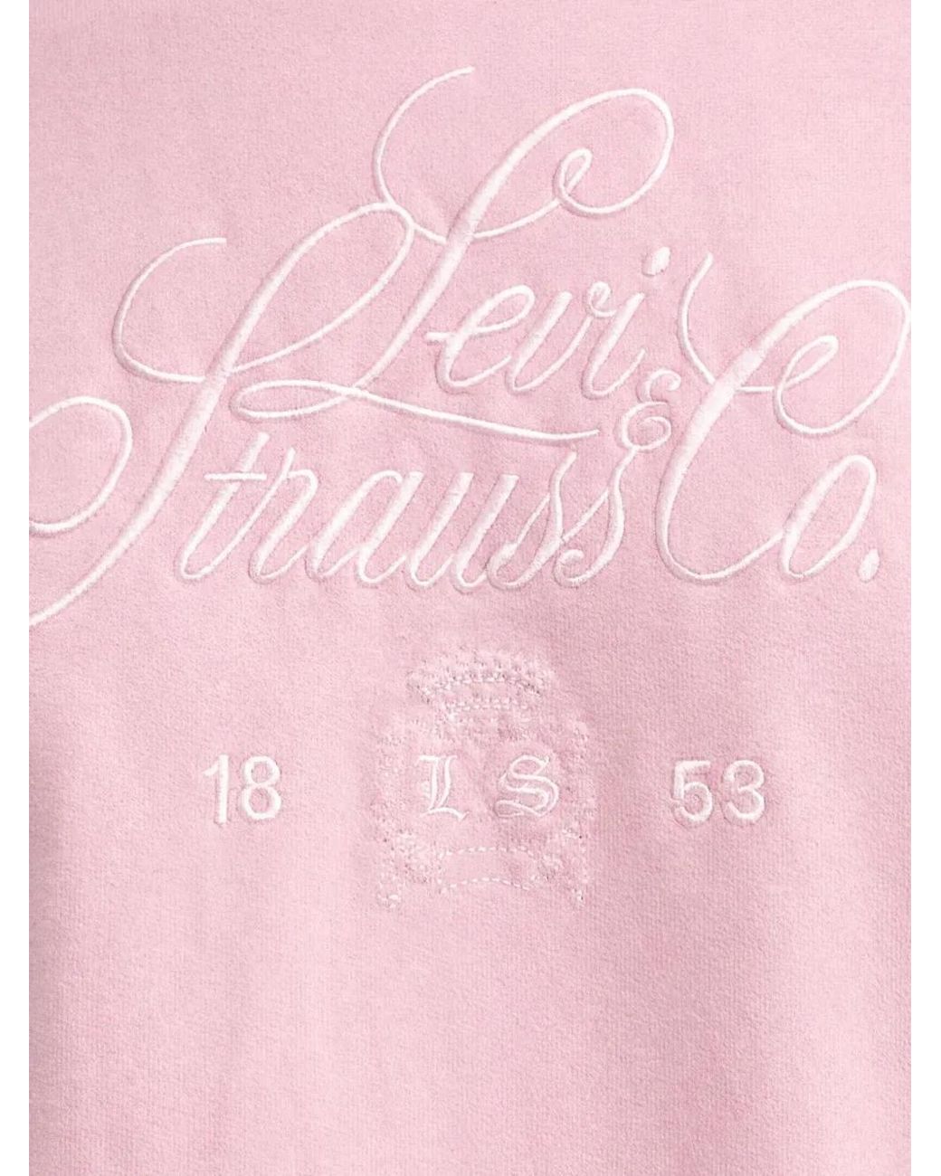 Levi's Pink Logo-Embroidery Sweatshirt