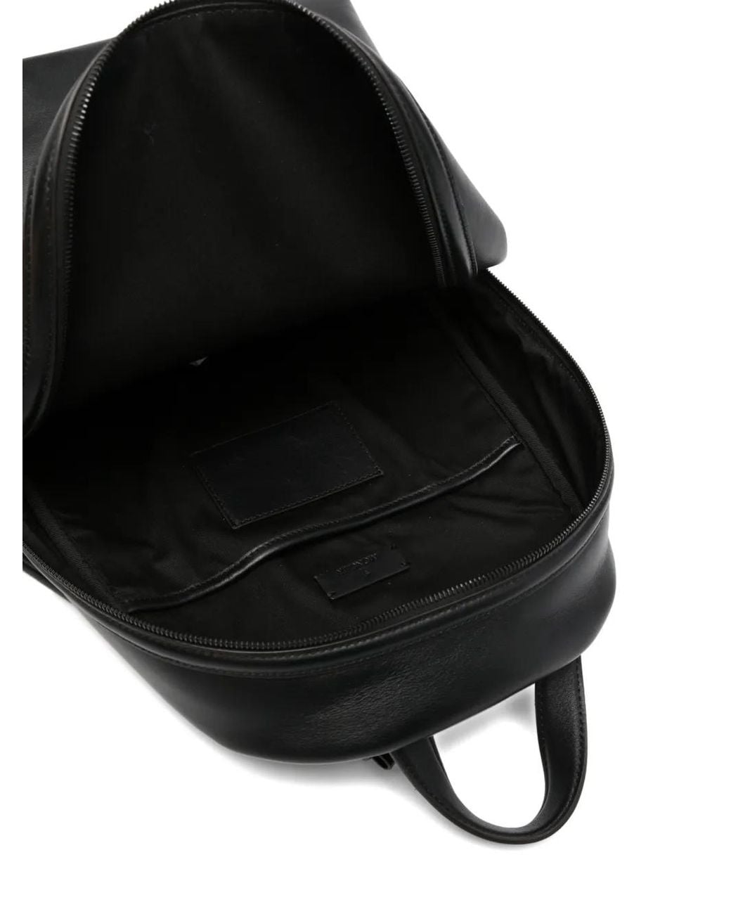 Moncler Black Logo-Patch Leather Backpack