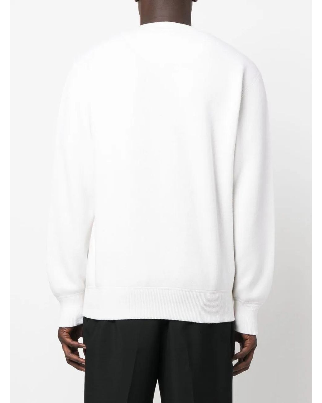 Prada White Logo-Appliqué Sweater for men