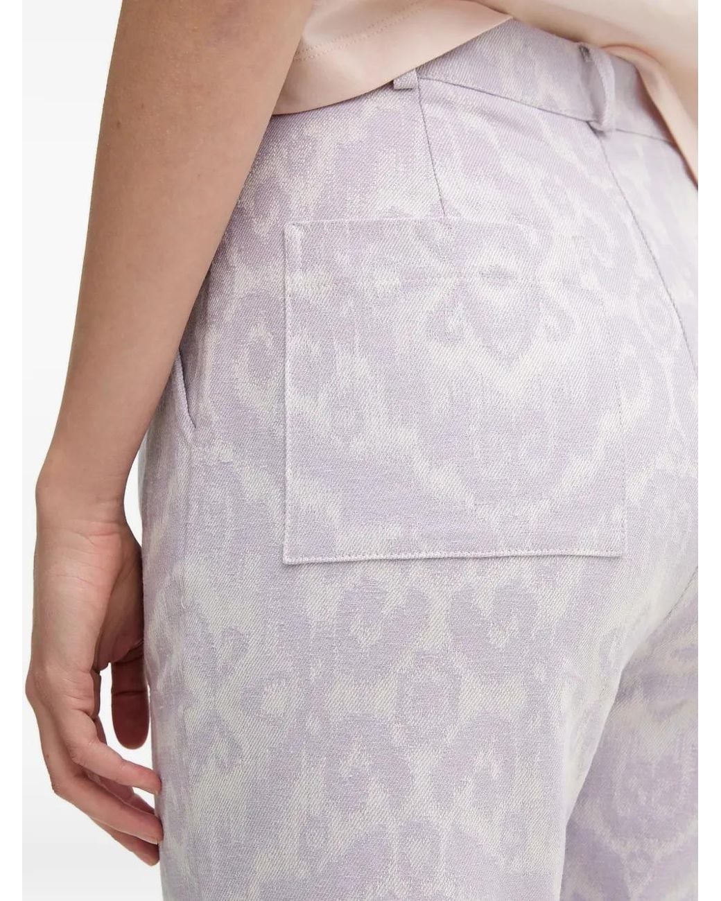 La Petite Francaise Purple Pharel Jacquard Side-Pocket Trousers