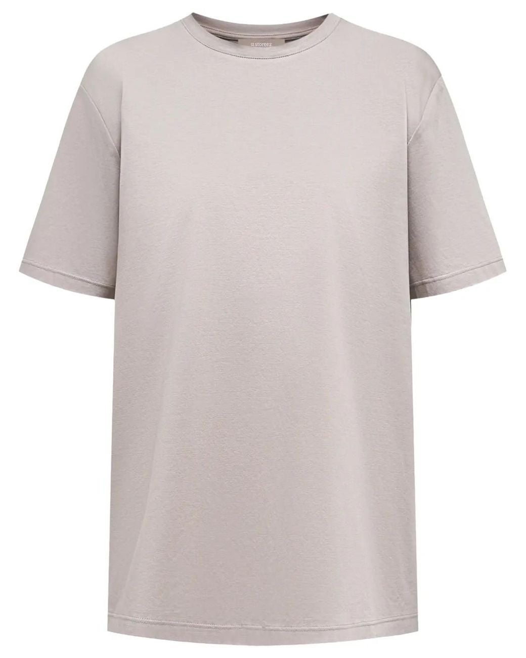 12 STOREEZ White Round-Neck Cotton T-Shirt