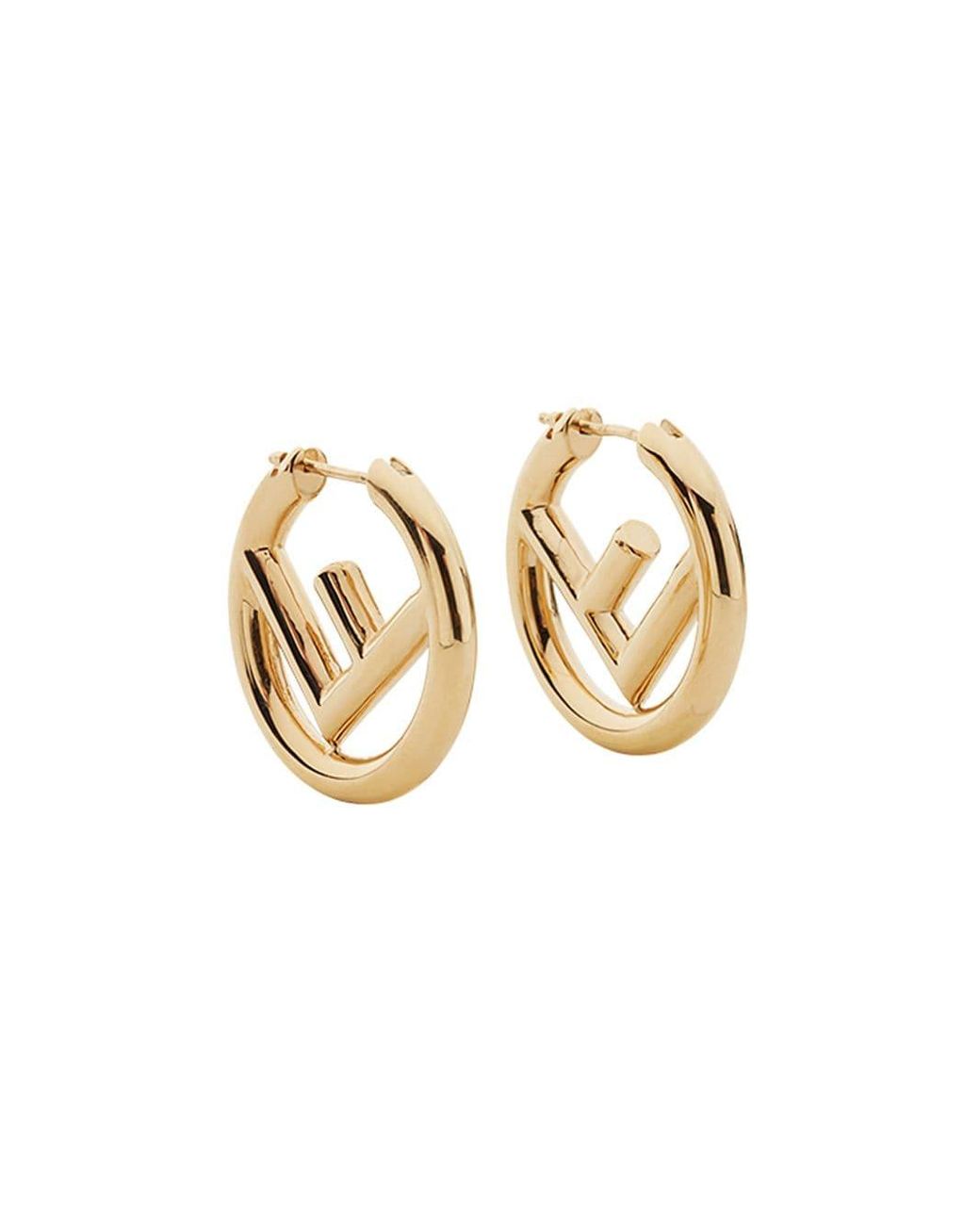 Fendi Logo Hoops in Metallic | Lyst Australia