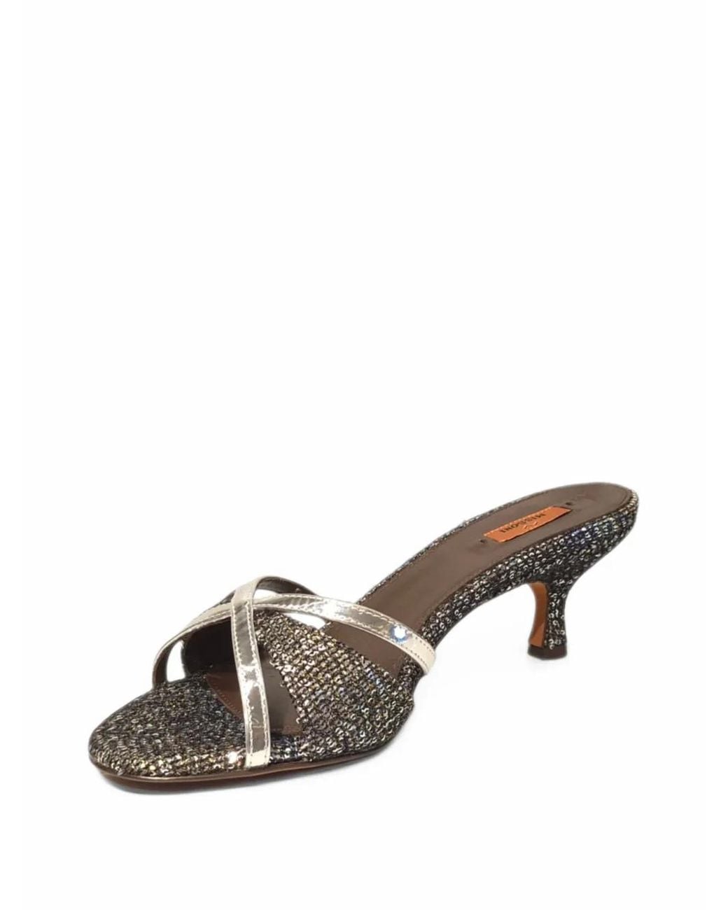 Missoni Metallic Sequin-Embellished Crossover Sandals