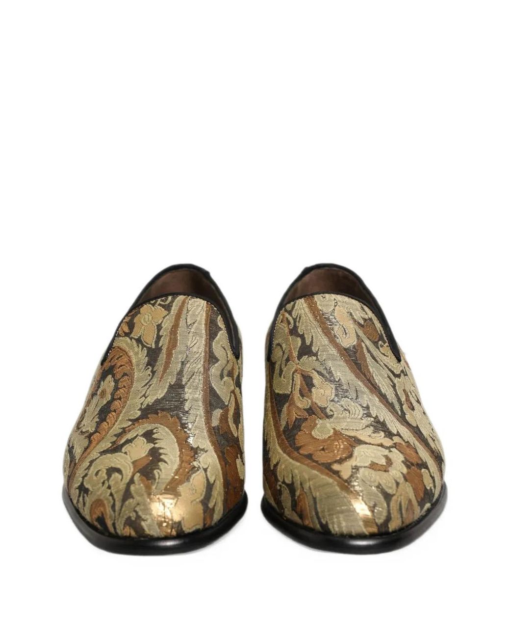 Dolce & Gabbana Metallic Brocade Loafers for men