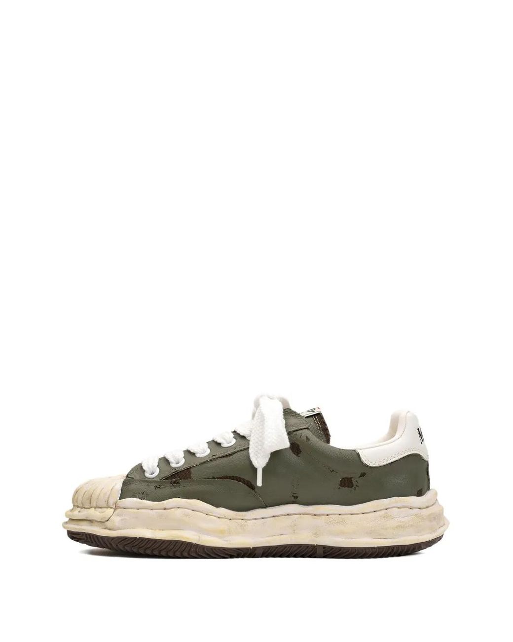 Maison Mihara Yasuhiro Green Blakey Torn-Film Low-Top Sneaker