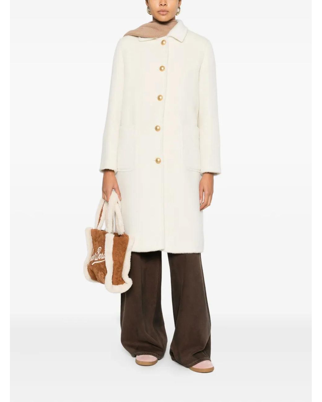 Tagliatore White Buttoned Coat