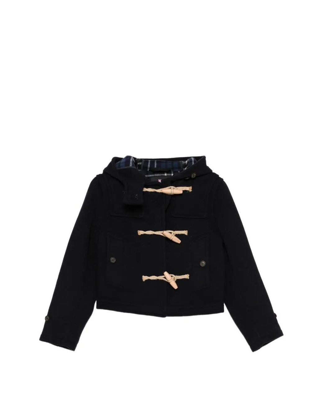 Gloverall Black Shelley Hooded Duffle Coat