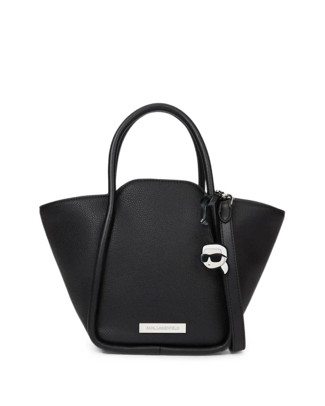 Karl Lagerfeld Black Ikon Pebble Small Tote Bag