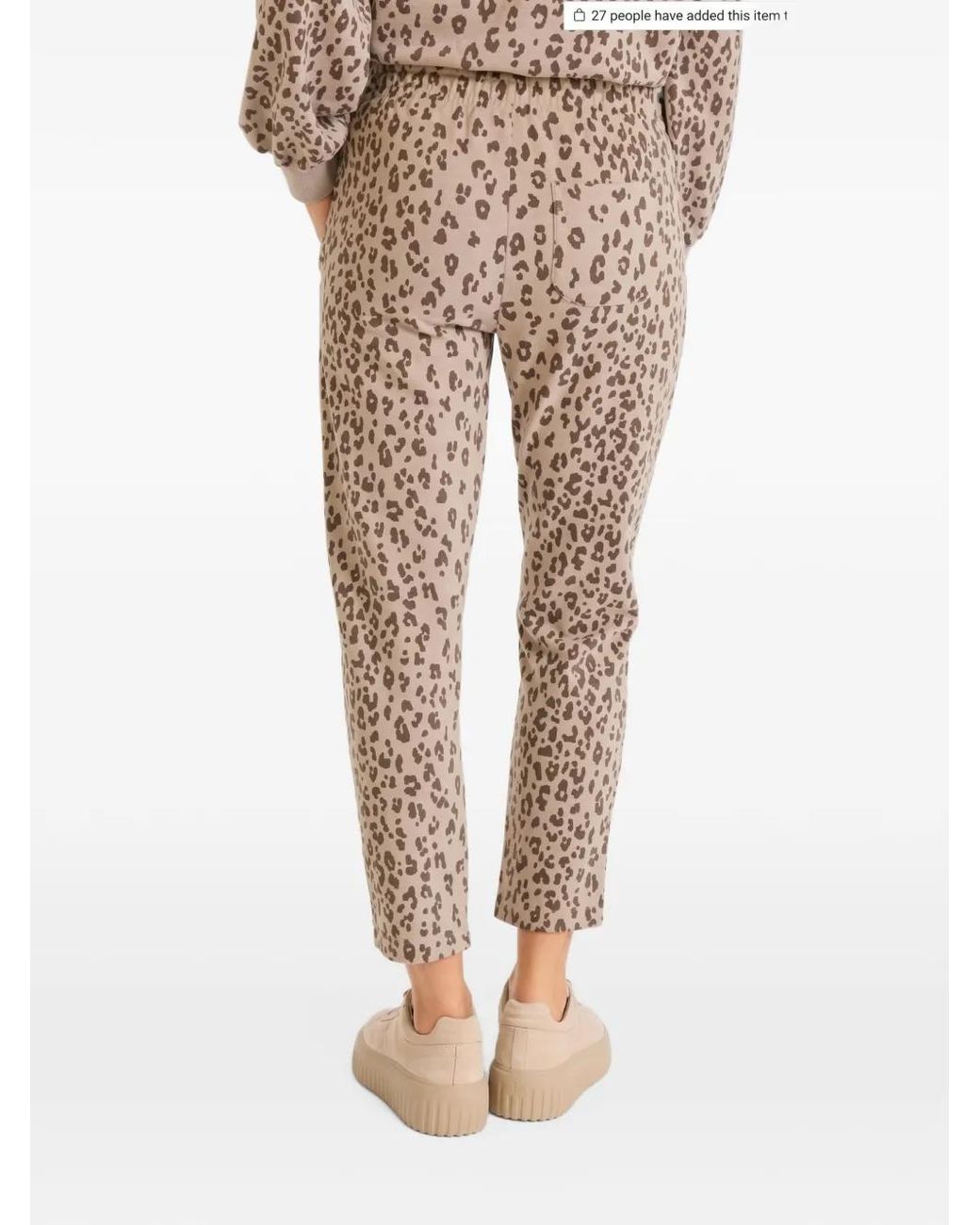 Juvia Natural Animal-Print Drawstring Track Pants