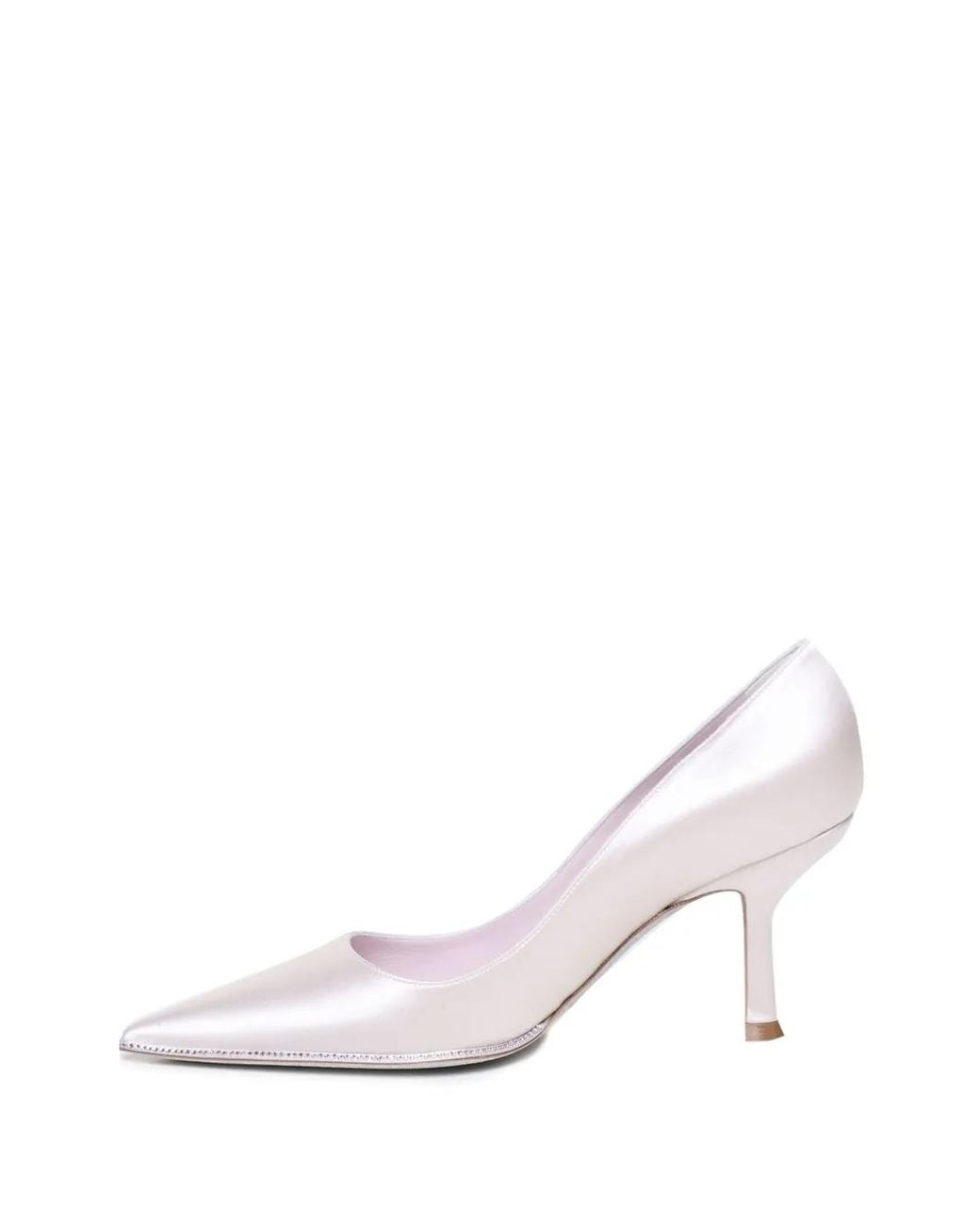 Rene Caovilla White 50Mm Satin Pumps