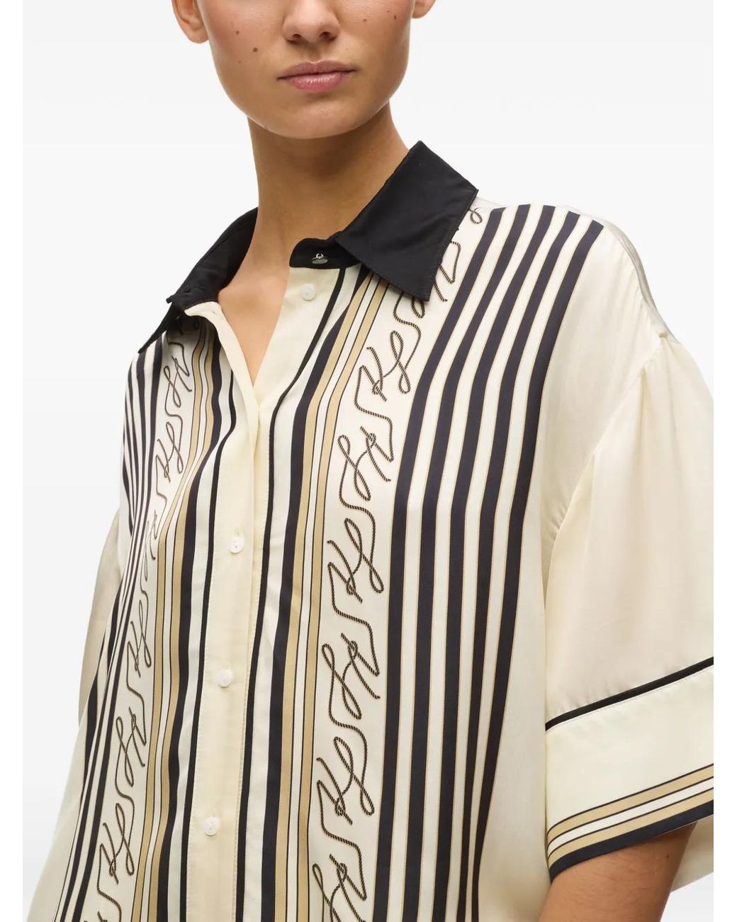 Karl Lagerfeld Gestreept Blouse in het White