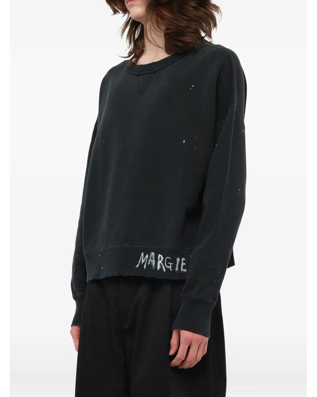 Maison Margiela Gray Logo-Print Sweatshirt for men