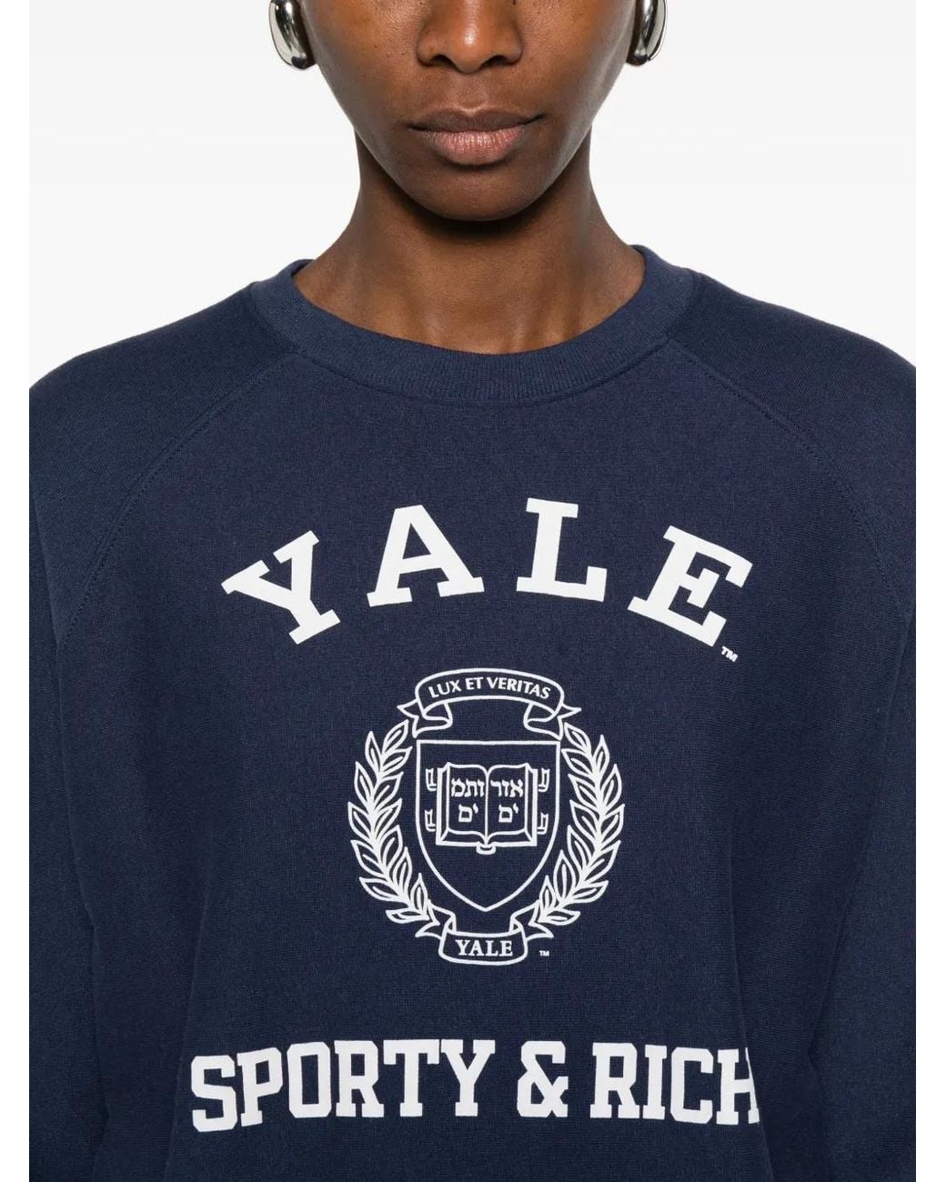 Sporty & Rich Blue Graphic-Print Sweatshirt