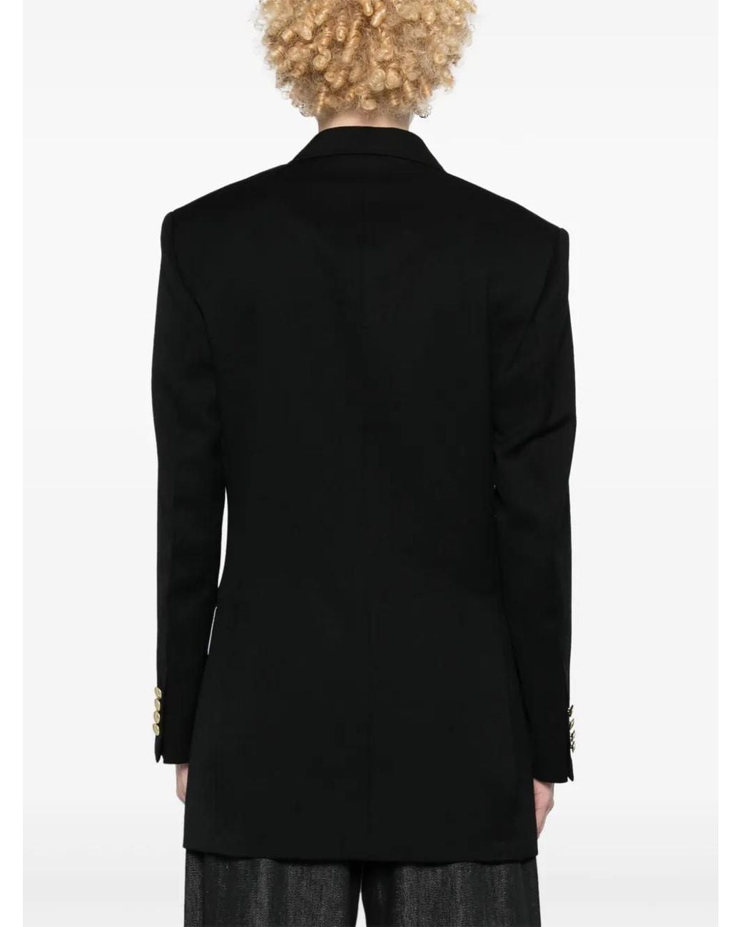 Victoria Beckham Black Peak-Lapels Double-Breasted Blazer