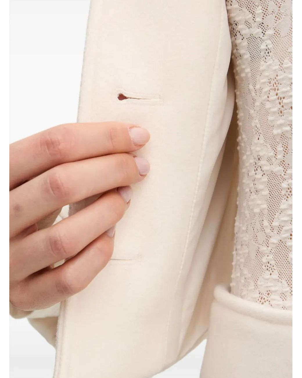 Morgan White Patch-Pocket Button-Down Jacket