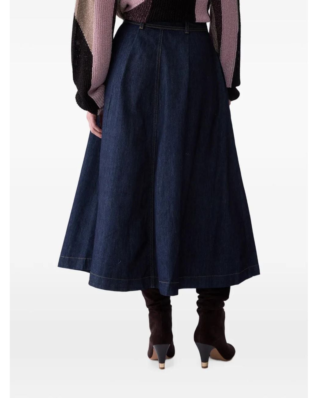 Liu Jo Blue Long Denim Skirt