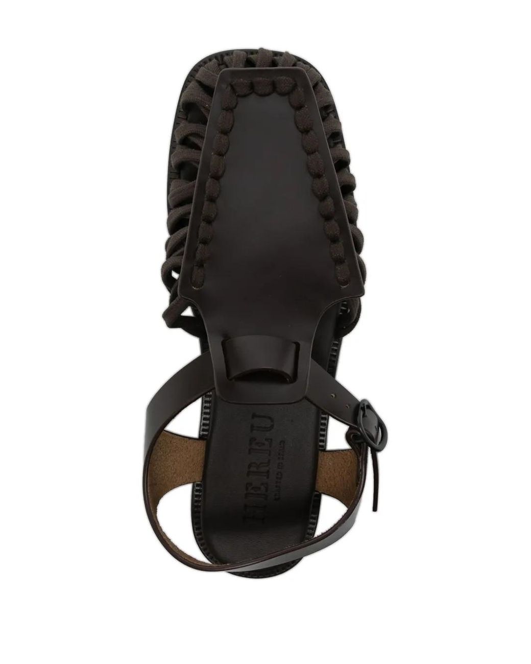 Hereu White Alaro Caged Leather Sandals