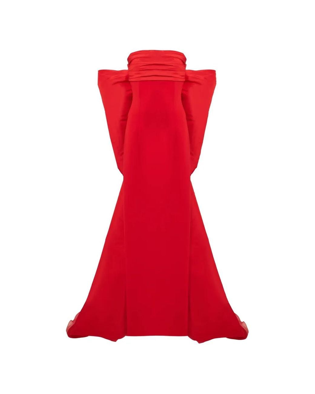 Carolina Herrera Red Bow-Train Column Gown
