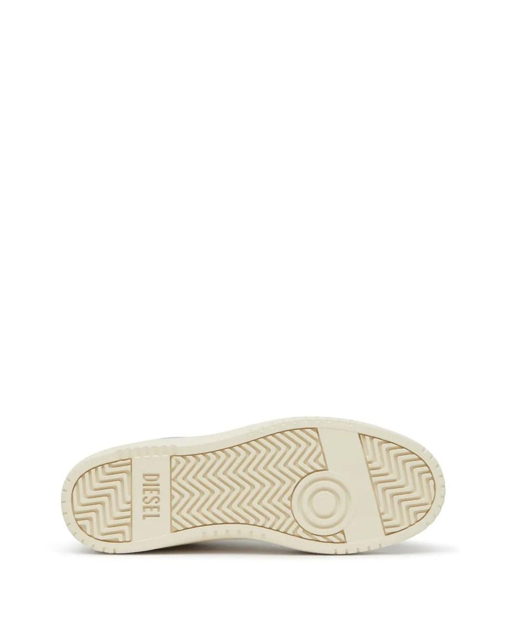 DIESEL White S-Oval Skate-Fabric-Panelled Leather Sneakers for men