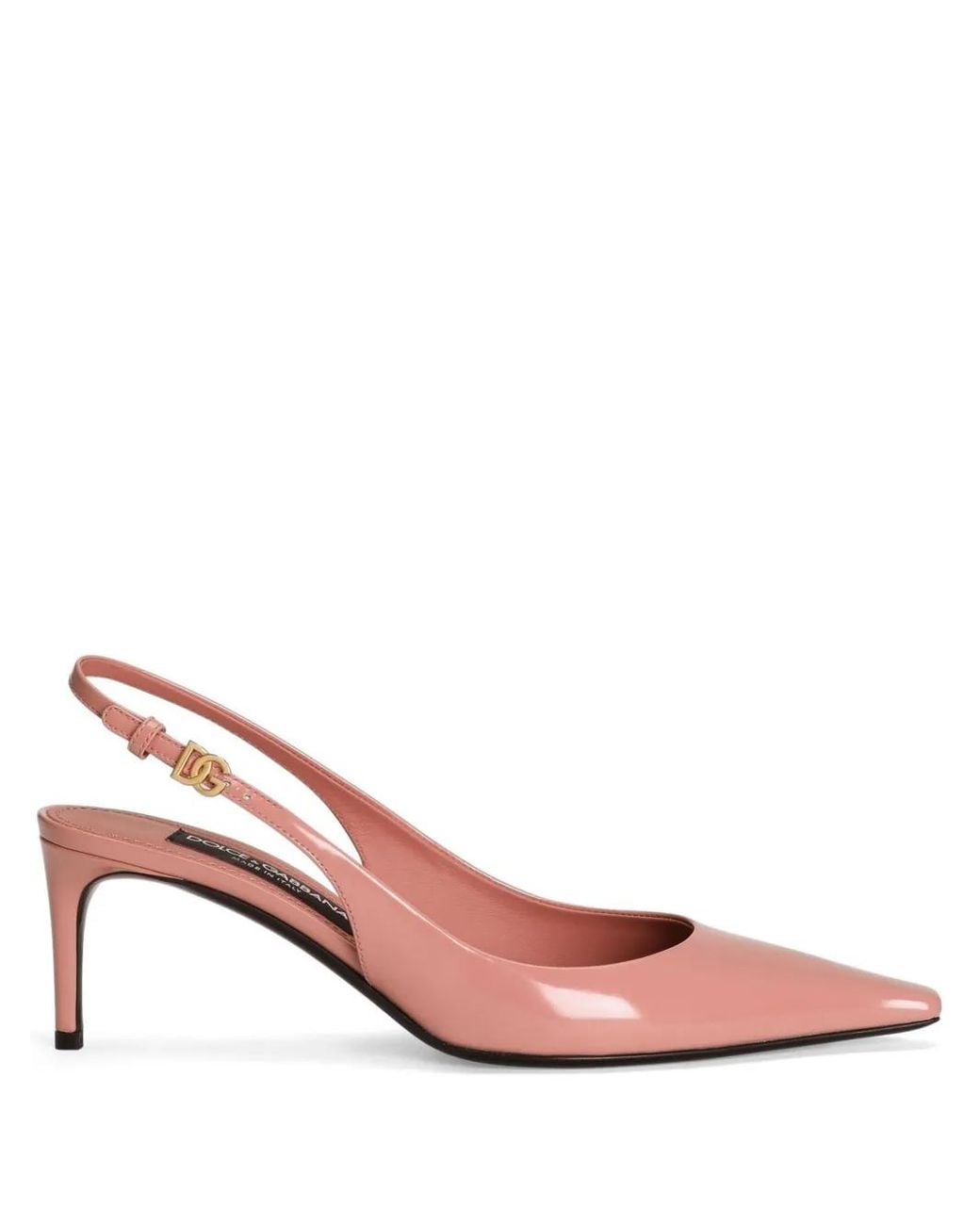Dolce & Gabbana Pink Leather Slingback Pumps