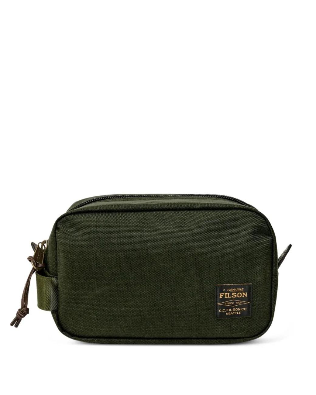 Filson Green Logo-Patch Zip-Around Pouch for men