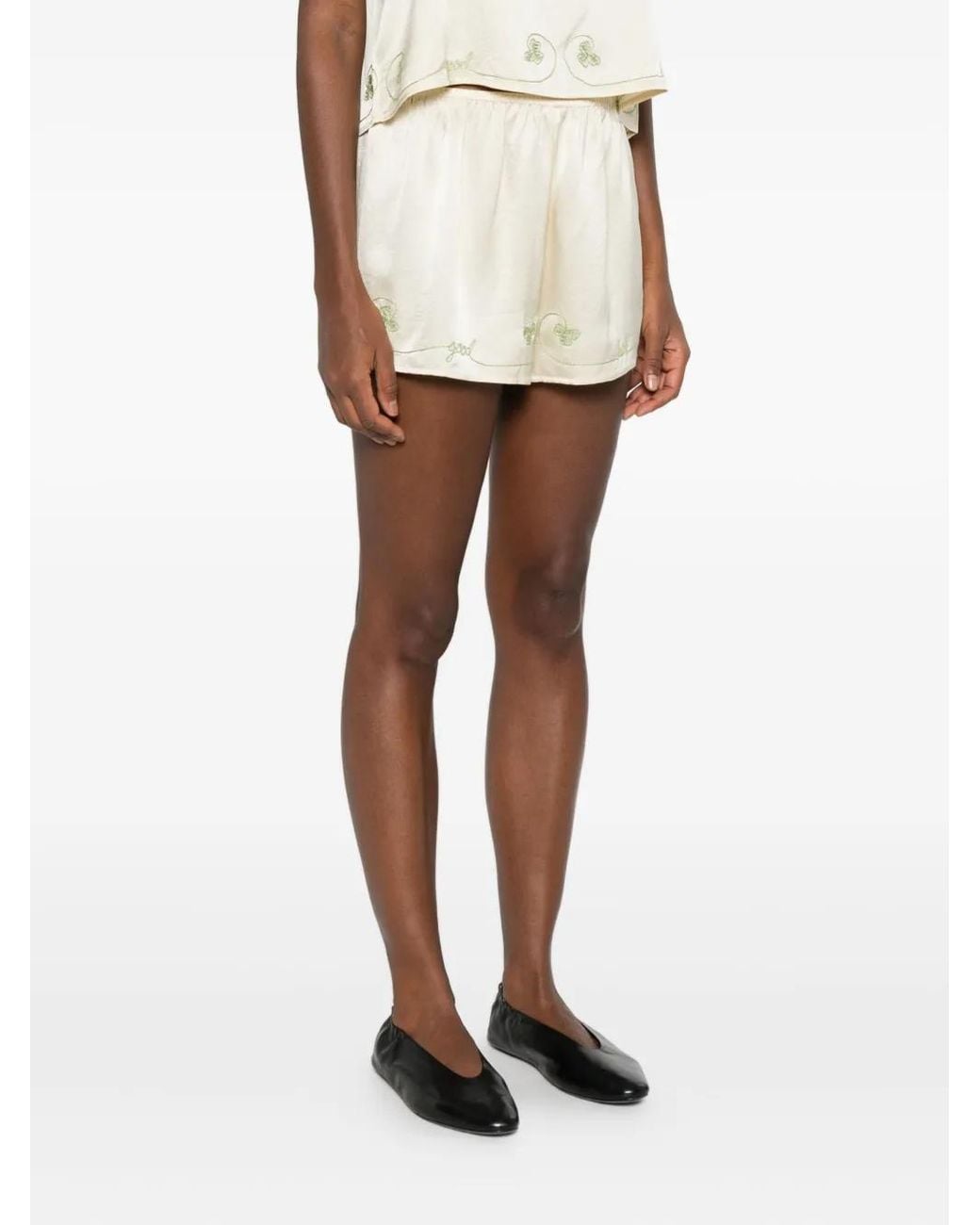 Bode White Luck Draw Shorts