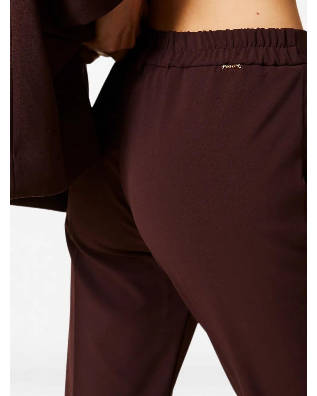 Twinset Purple Cigarette Trousers With Pockets