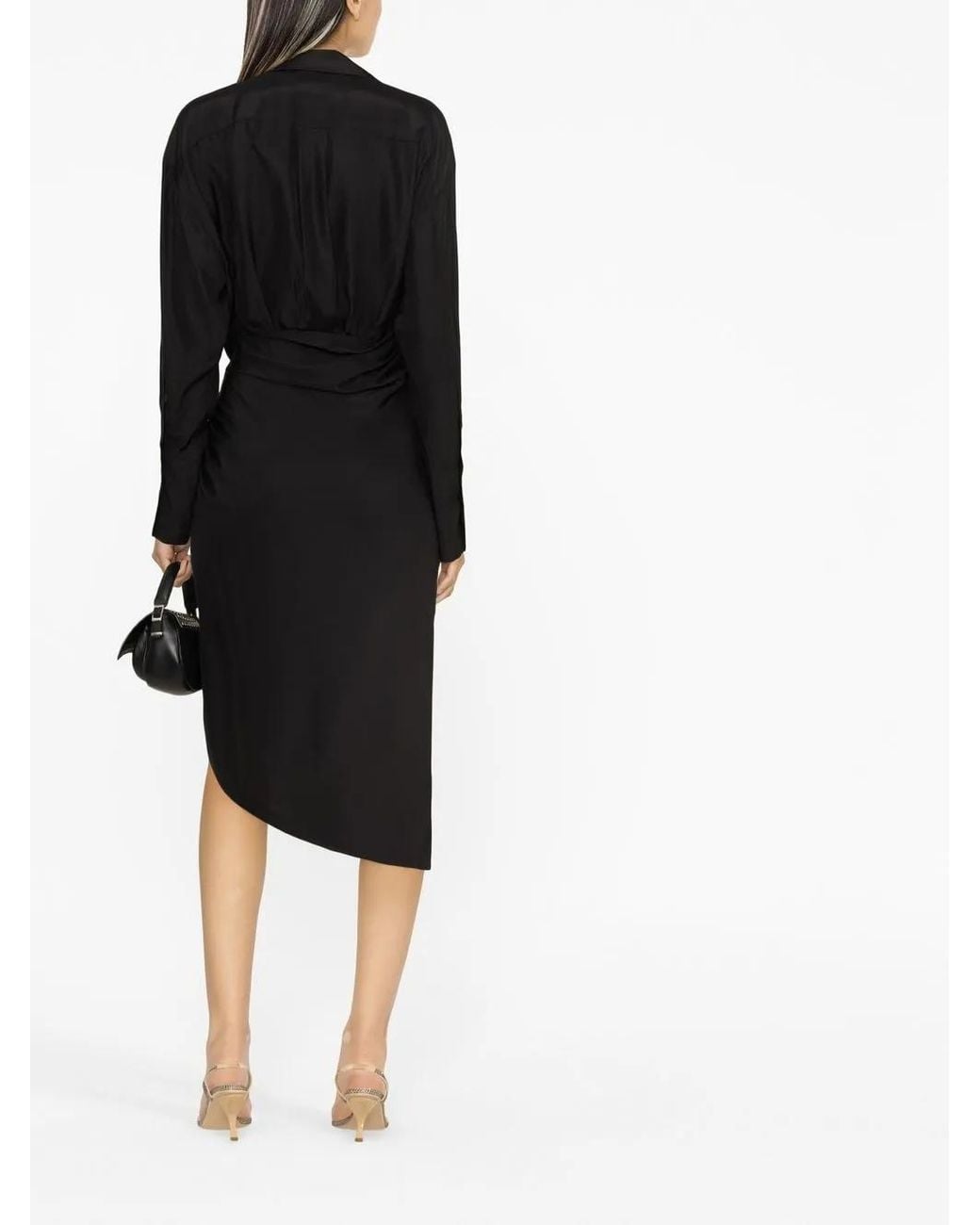 GAUGE81 Black Gathered-Front Shirt Dress