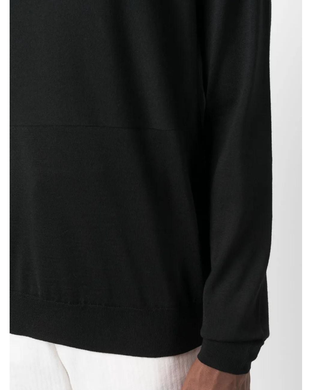 Jil Sander Black Wool Crew-Neck Sweater for men
