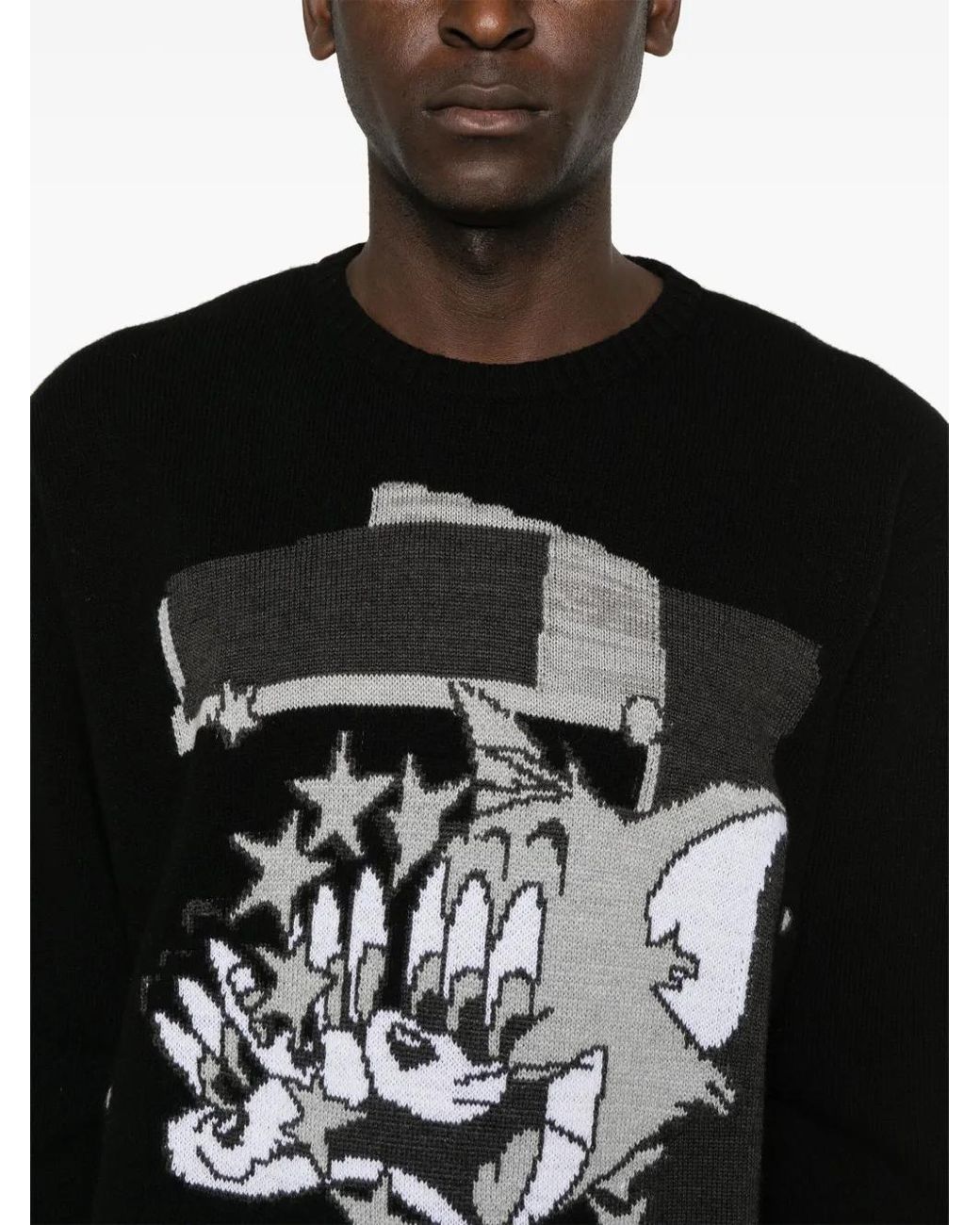 Iceberg Black Cartoon-Motif Sweater for men