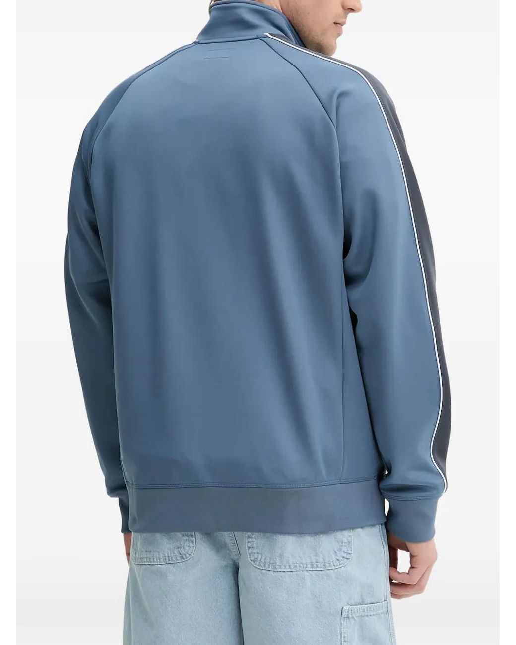 Converse Blue Zip Contrast-Panel Sweaters for men