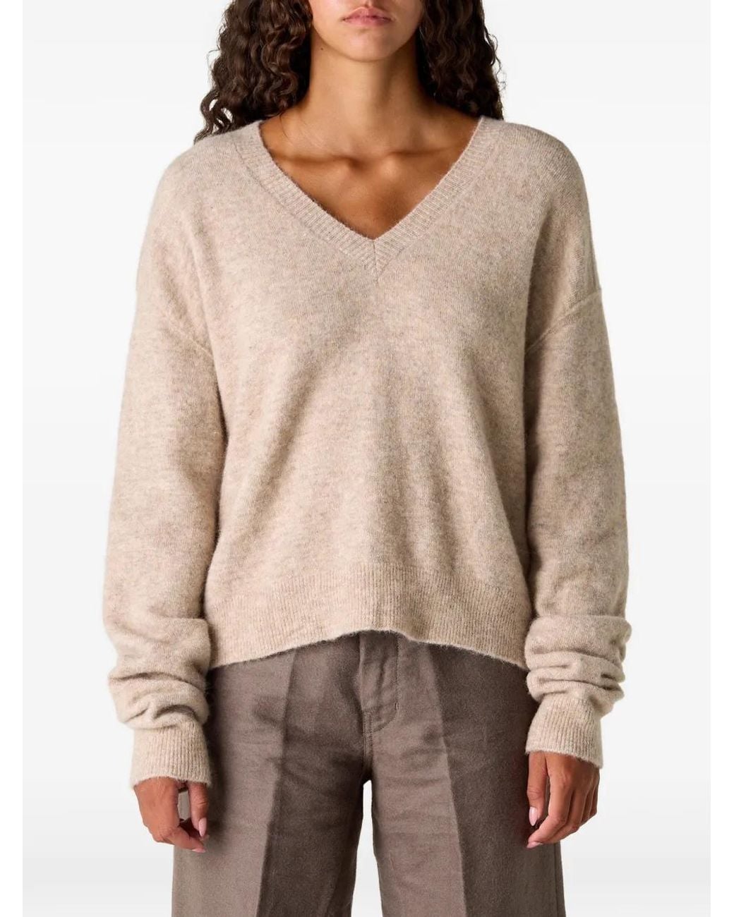 Rick Owens Natural Tommy V-Neck Sweater