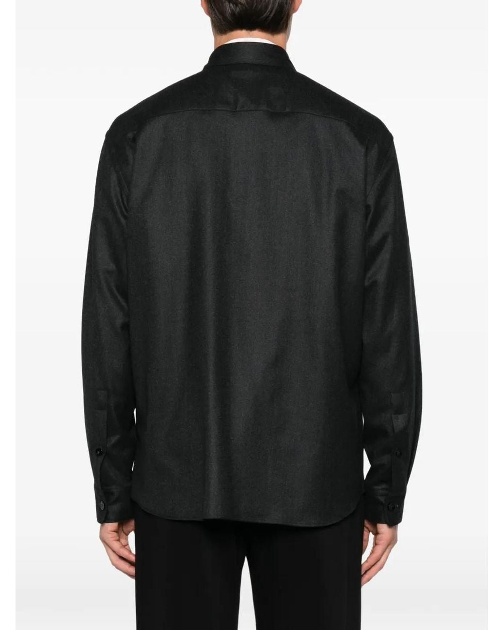 Umit Benan Black Jonah Flap-Pocket Shirt for men