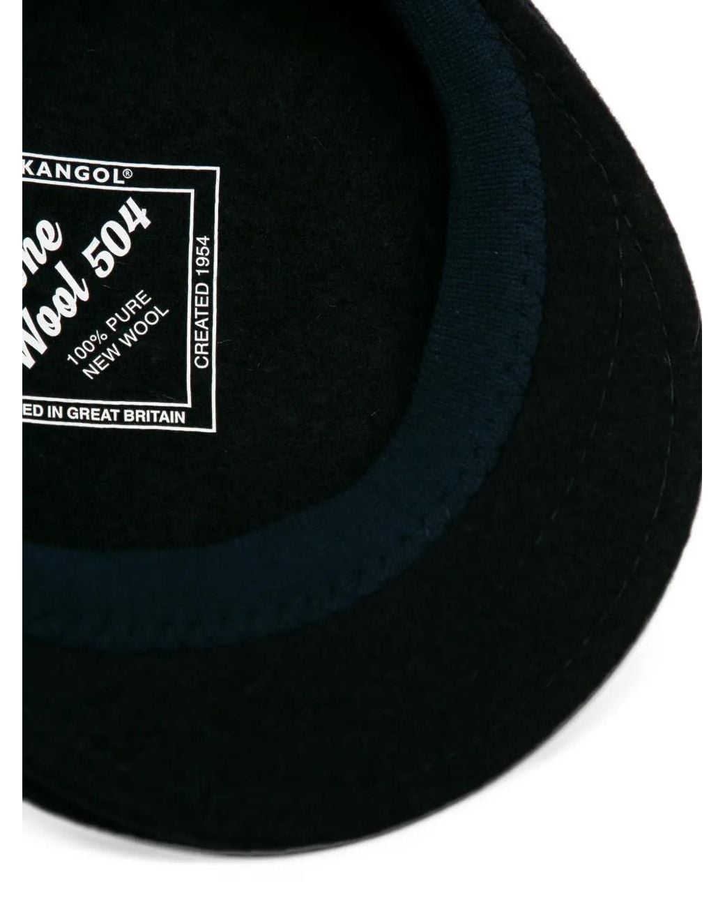 Kangol Black Wool Flat Cap for men