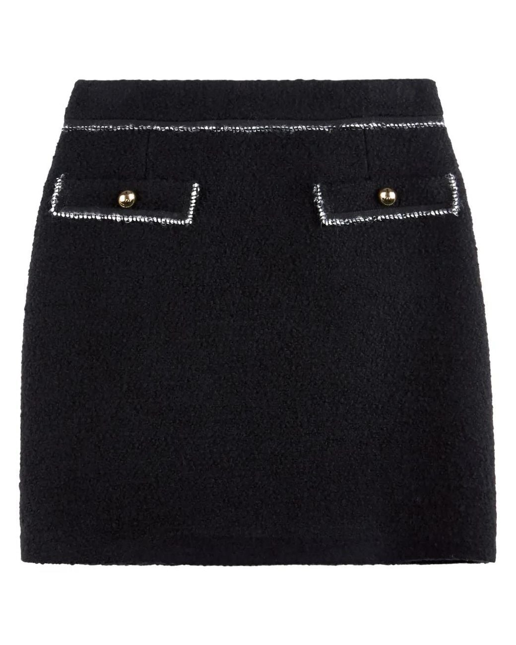 Fay Black Bouclé Mini Skirt