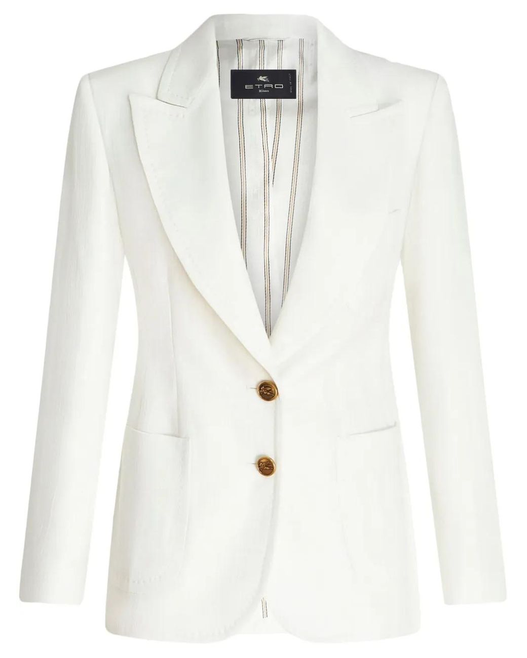 Etro White Slub Fabric Jacket