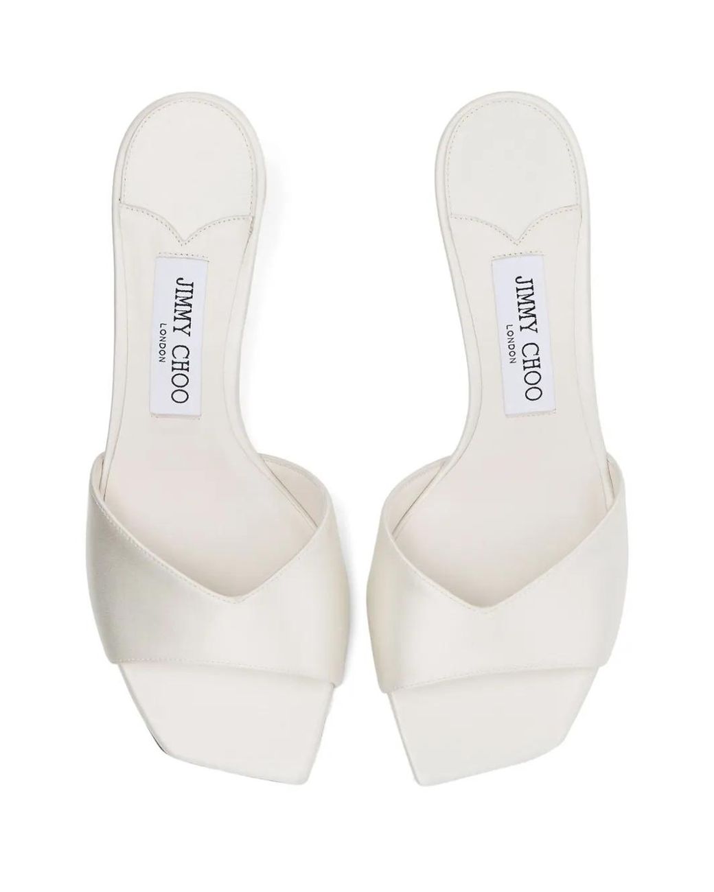 Jimmy Choo White Skye Heeled Mules