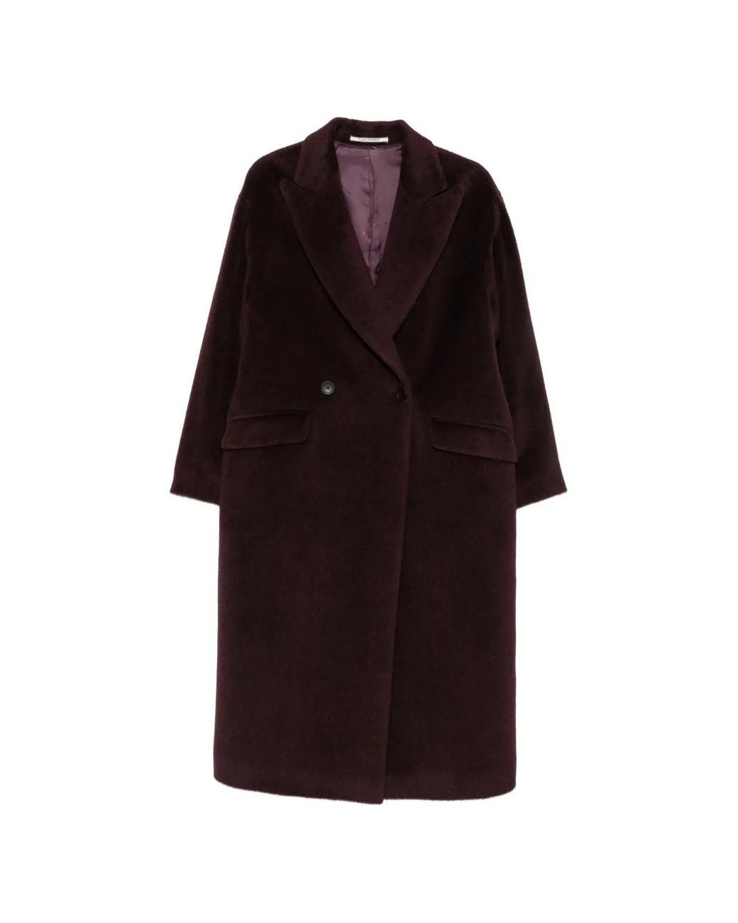 Tagliatore Red Double-Breasted Brushed-Finish Coat