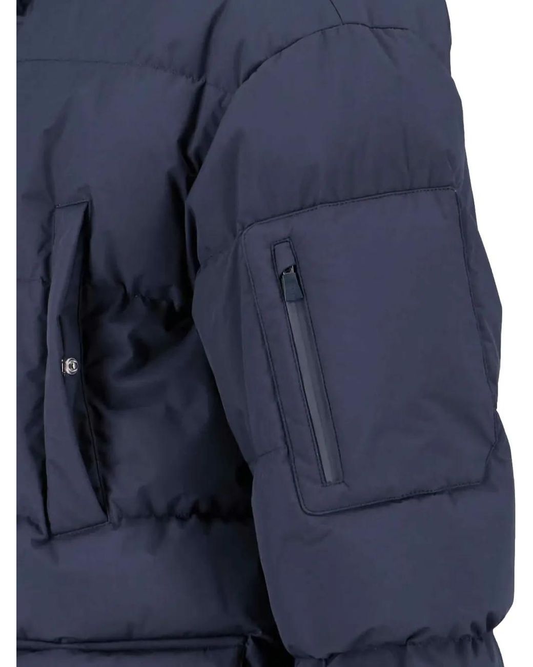 Herno Blue Hooded Pocket Coat for men