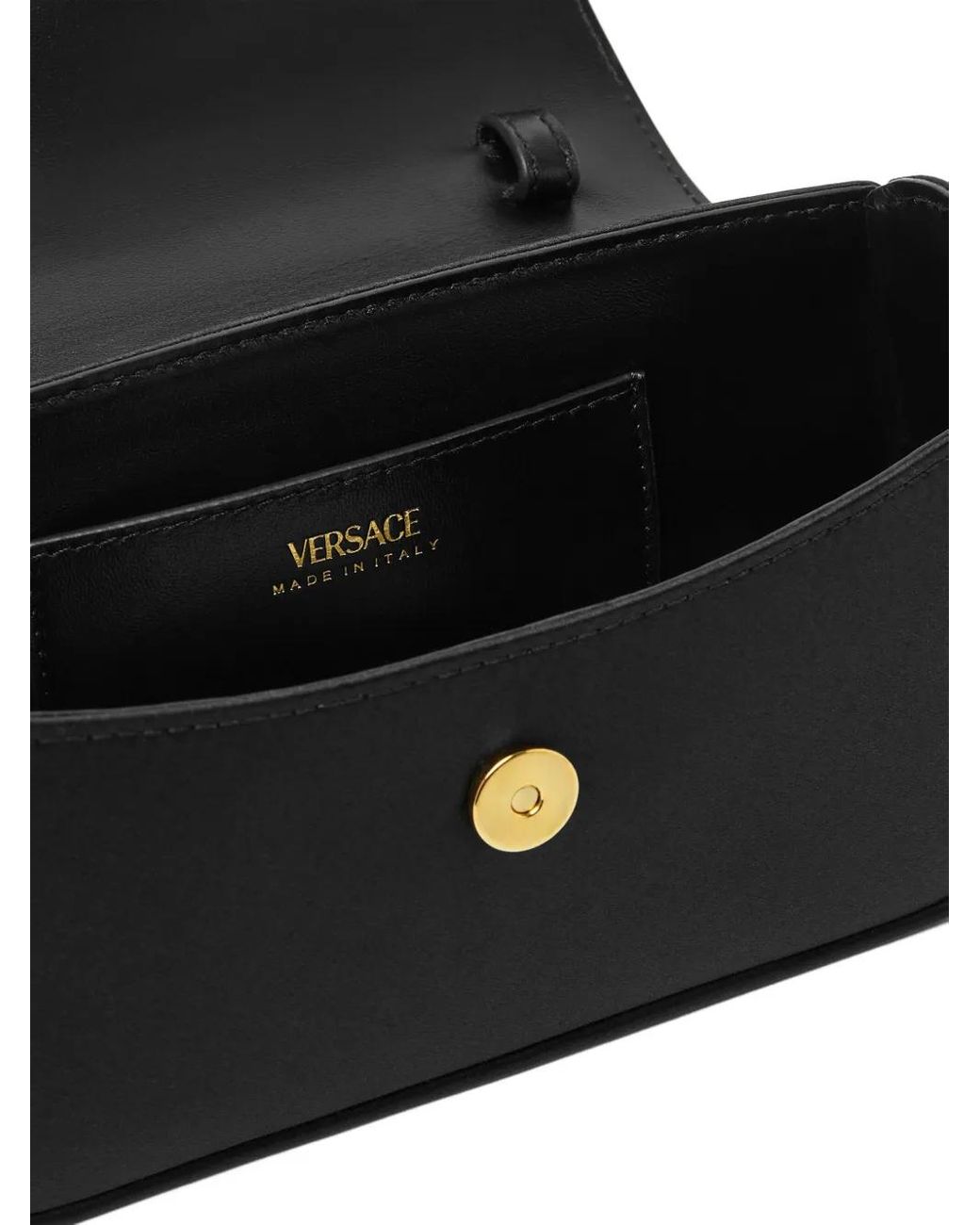 Versace Black La Medusa Satin Mini Bag