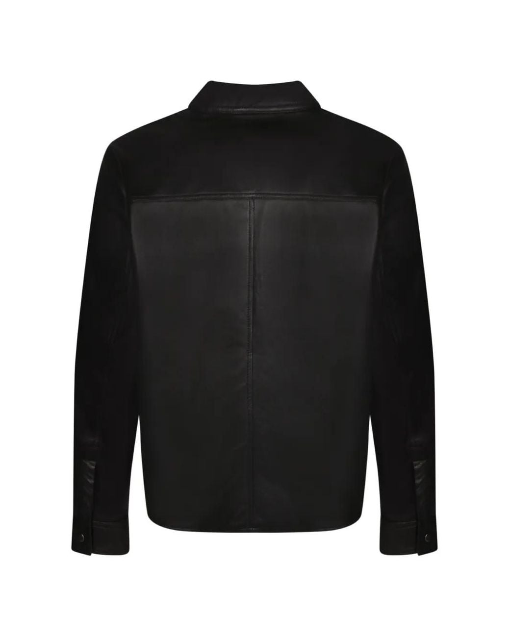 Amaranto Black Zip-Up Leather Jacket for men