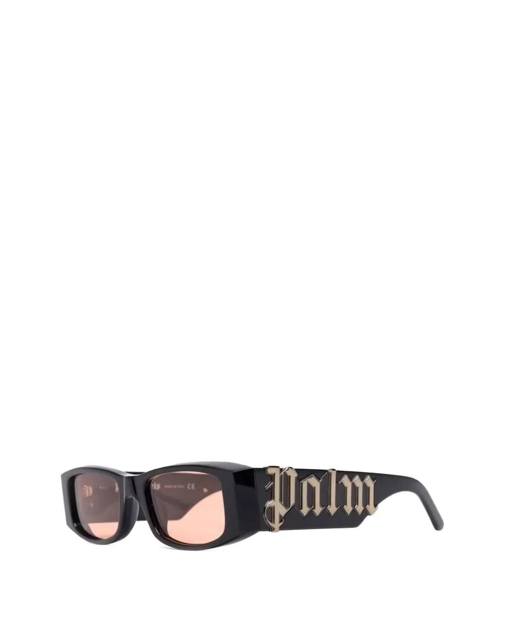 Palm Angels Black Lunettes De Soleil Rectangulaires À Logo