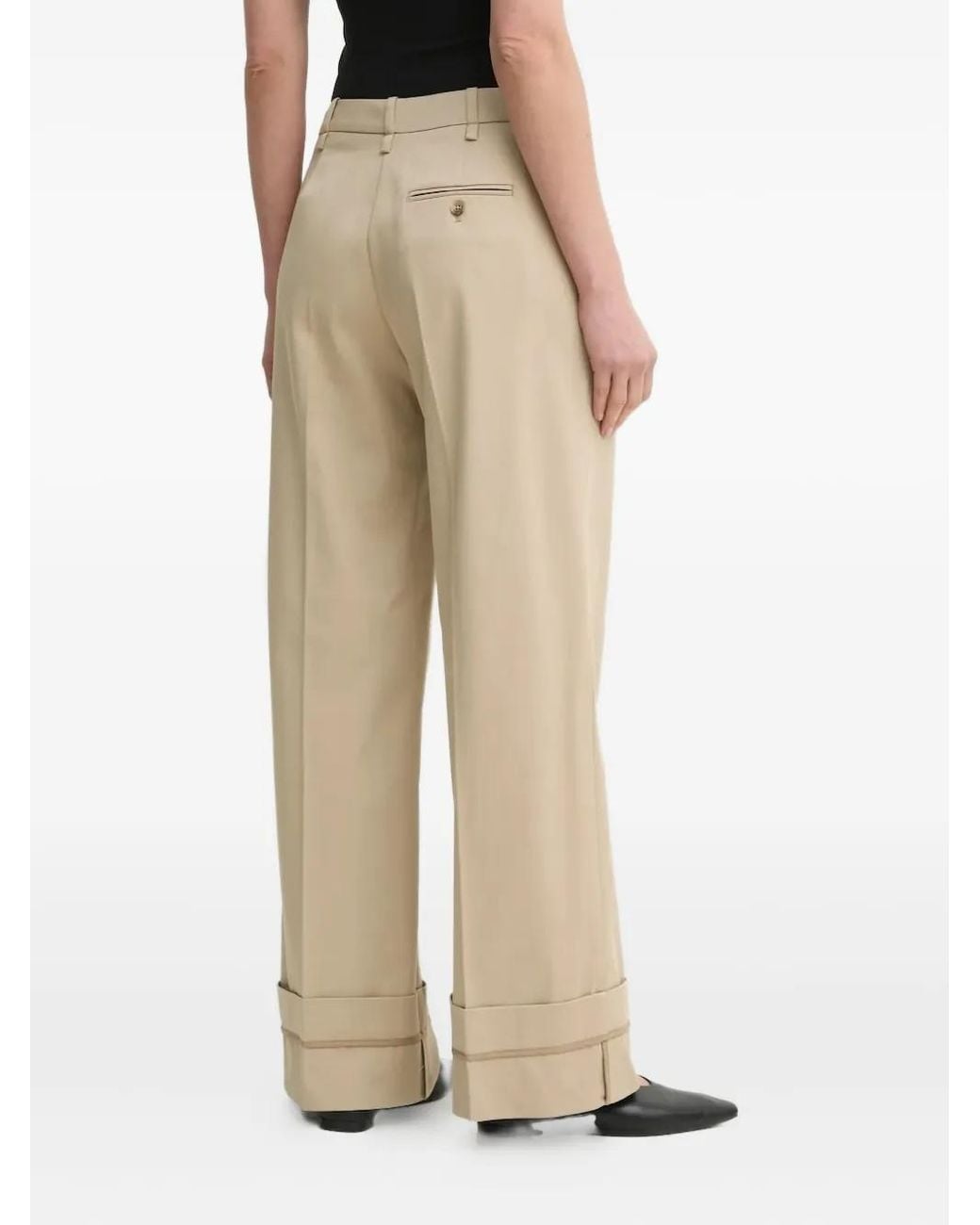 Pantalones Anchos Con Tobillos Ajustados Samsøe & Samsøe de color Natural