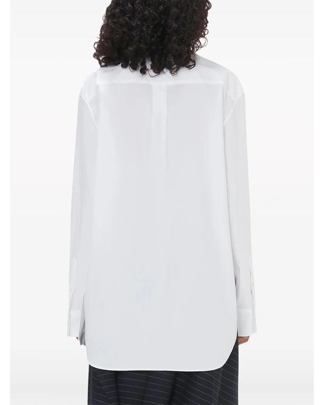 J.W. Anderson White Cotton Poplin Peplum Drape Shirt