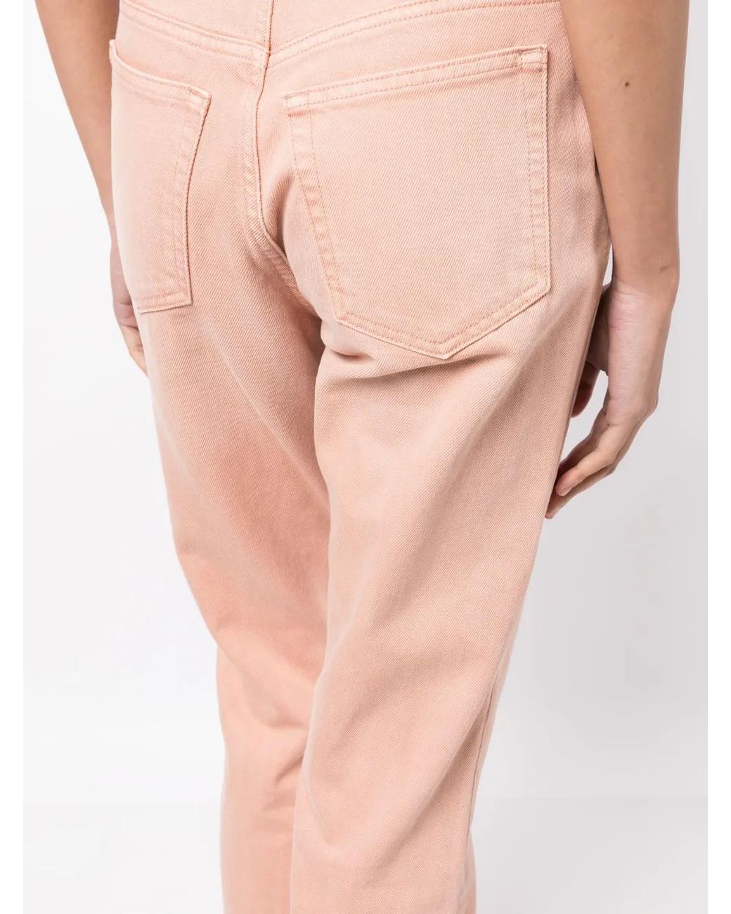 Ulla Johnson Pink Mid-Rise Straight-Leg Jeans